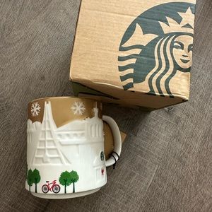 New Starbucks Ceramic 16oz Mug TAICHUNG Christmas Cup